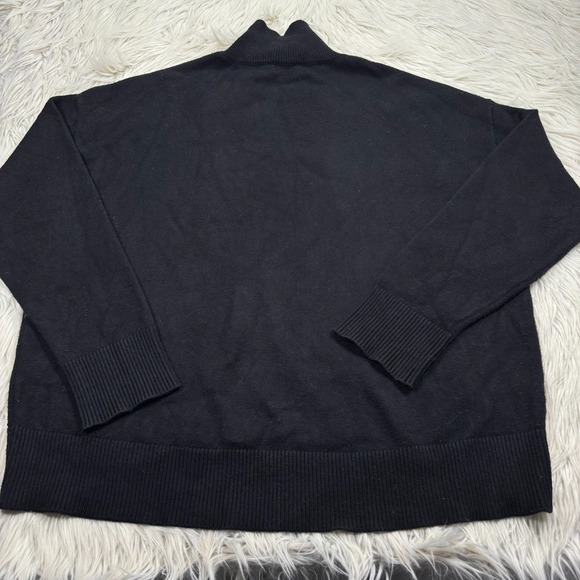 Oak + Fort Women's L Black Turtleneck Relaxed Sweater Minimalist Preppy Cozy - Picture 5 of 5
